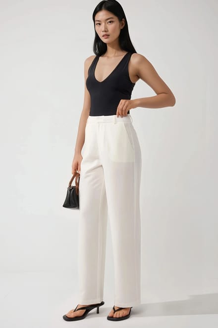 Ontspannen Pasvorm Wijde Pantalon