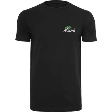 Mister Tee - Miami Palm Tree EMB Heren Tshirt - M - Zwart