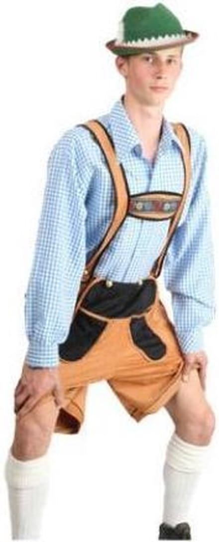 Oktoberfest Blouse blauw/wit - 38-48