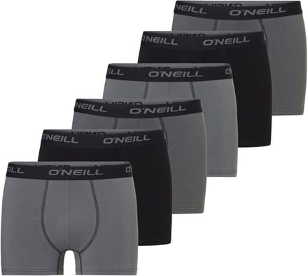O'Neill Heren Boxershorts Trunks 6-Pack Zwart/Grijs - Maat XXL