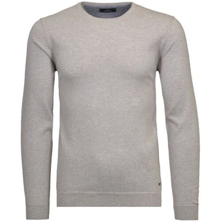 Ragman Trui Supersoft Knit Pullover Knitted Elbow Patches Licht Grijs Melange / male