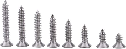 200 stuks RVS M3 Pan/Flat Head Zelftappende Schroeven Assortiment voor Metaalbewerking, Bouw en Reparatie