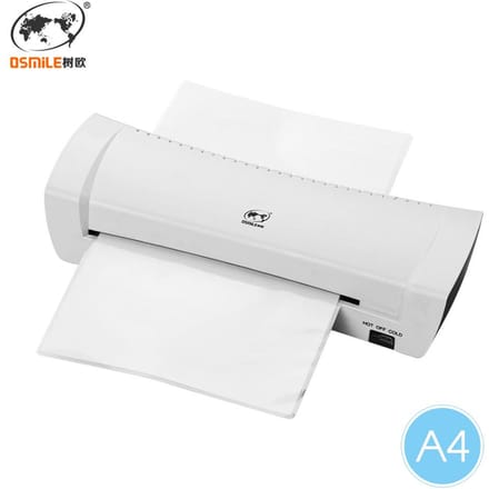 OSMILE SL200 Lamineermachine Warme en koude lamineermachine Twee rollen A4-formaat voor documenten US Plug wit