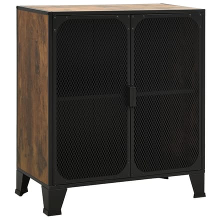 vidaXL - Opbergkast - 72x36x82 - cm - metaal - en - MDF - rustiek - bruin
