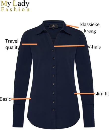 Mylady Travelsoft Blouse Shaka M Navy ML102412