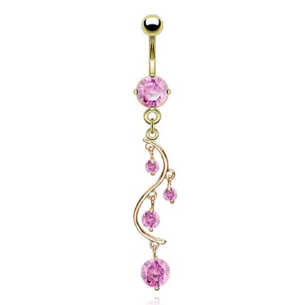 Navelpiercing hart fijne hanger - goud roze - LMPiercings