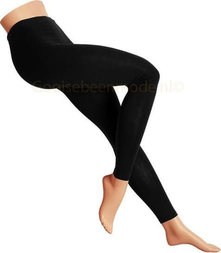 Katoenen dames legging zwart L-XL