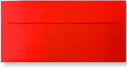 100 Luxe EA 5/6 Enveloppen - DIN Lang 11x22cm - DL Rood - 110 Grams - 110x220mm - Puntklepsluiting