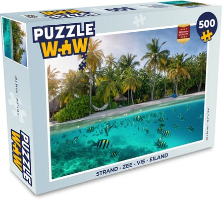 Puzzel Strand - Zee - Vis - Eiland - Legpuzzel - Puzzel 500 stukjes