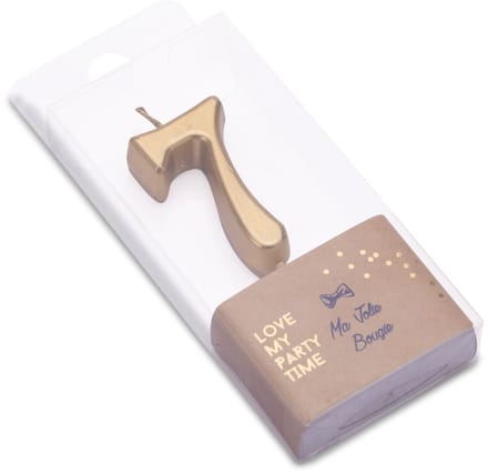 ARTYFETES - Verjaardagskaars cijfer 7 goud metallic 4,3 cm op prikker