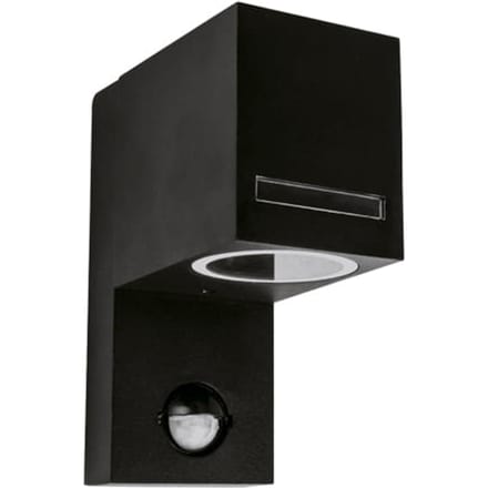 STRÜHM FOREST Buitenlamp - Wandlamp - Vierkant - Down - Sensor - GU10 - 1 Lichtpunt - Zwart
