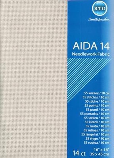 Borduurstof Aida 14 count - Grijs - RTO