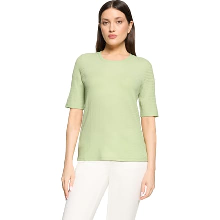 Basic shirt van gestructureerd stretchmateriaal - lichtgroen - Gr. 44 van Goldner Fashion