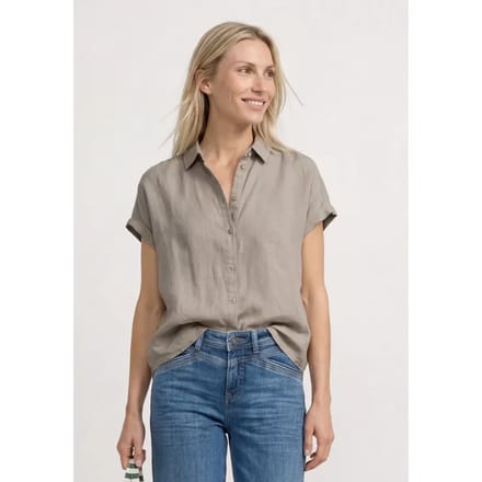 Blouse met hangende schouder in linnen