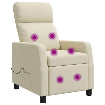 vidaXL - Massage - Relaxstoel - Crèmekleurig - Kunstleer