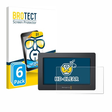 BROTECT - Screenprotector voor Blackmagic Design Video Assist (5.0) - Folie Beschermfolie transparant 6 Stuks