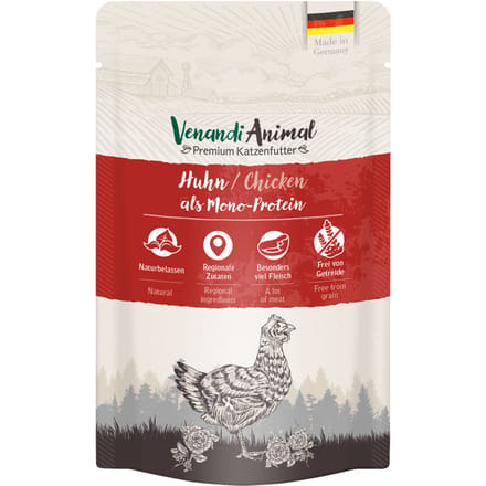 12x125g Venandi Animal Monoprotein Kip kattenvoer nat