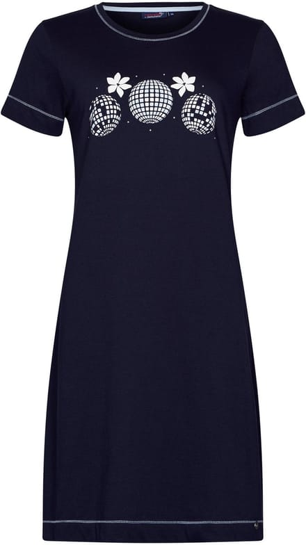 Dames Nachthemd Rebelle - Dancing Queen - Bio Katoen - Blauw - Maat 36