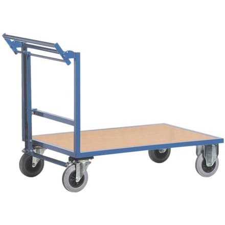 Laadkarretje met dodemansrem 120x80 cm houten laadvlak
