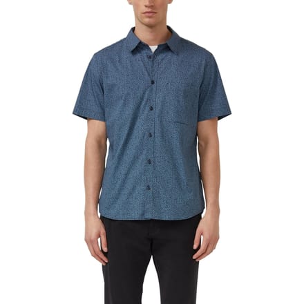 s.Oliver - male - Slim fit: lichtgewicht overhemd met korte mouwen, borstzak en print