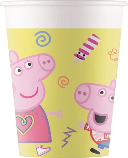 Vegaoo - 8 kartonnen Peppa Pig bekers