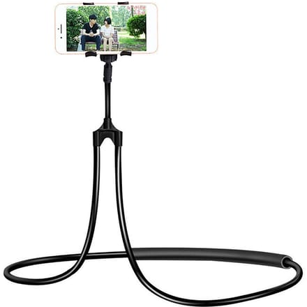 Mobiele Telefoonhouder Hangend om de Nek Multifunctioneel Flexibel Verstelbaar voor Bed Bank Auto Wit
