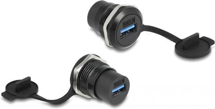 USB naar USB inbouw adapter met beschermkap - USB3.0 / zwart