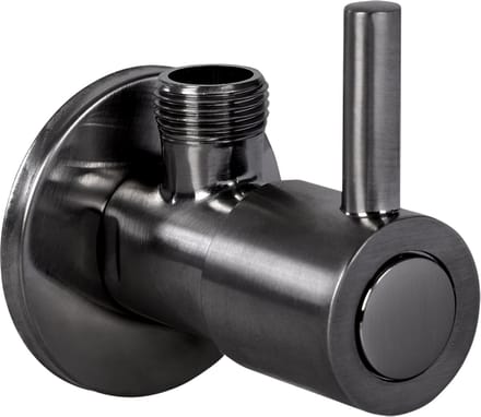 Differnz Hoekstopkraan Gun Metal - Met Rozet - Toiletkraan