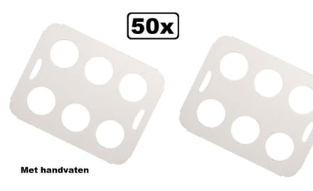 Themaparty Drank Draagtray voor 6 glazen - Karton - 50 stuks