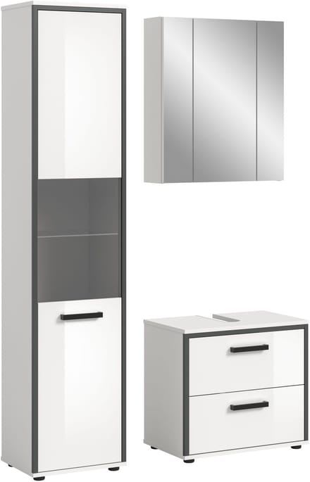 Kojak badkamer 115cm wit, hoogglans wit.