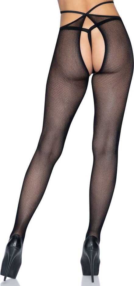 Leg Avenue - Kruisloze wrap panty van fijn fishnet