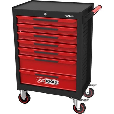 KS Tools 897.0007 Werkplaatswagen Plaatstaal Kleur (specifiek): Zwart-rood