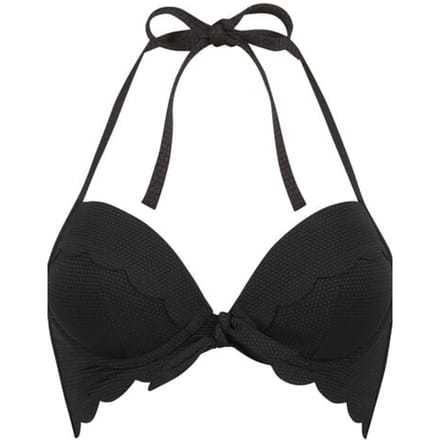 Hunkemöller Voorgevormde push-up beugel bikinitop Scallop Cup A - E Zwart