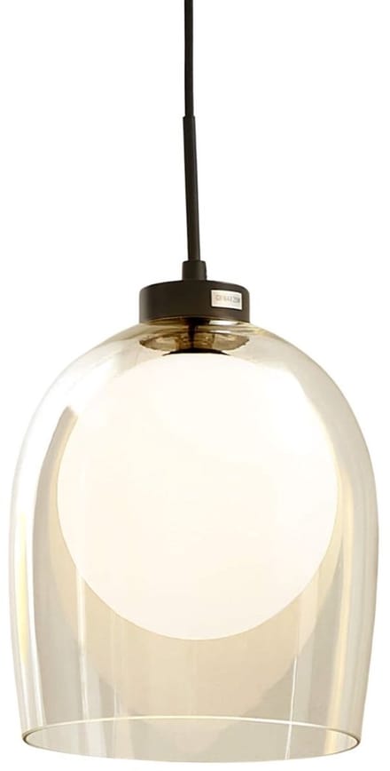 Kosilum - Calypso - Hanglamp - Transparant en wit - Metaal en glas