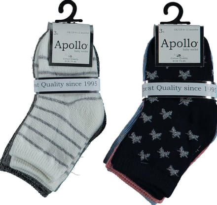 Sokken glitter maat 74-86 (6-12 months)