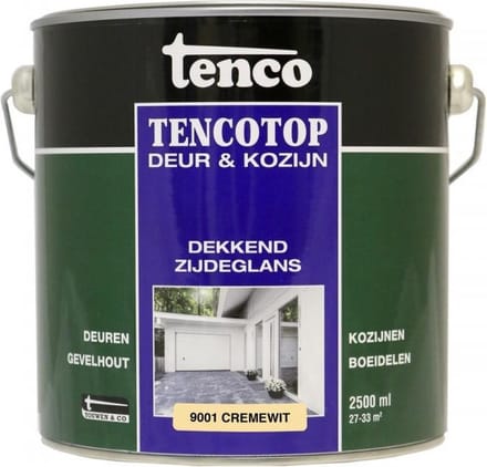 Tenco tencotop deur & kozijn dekkend zijdeglans crèmewit - 2,5 liter