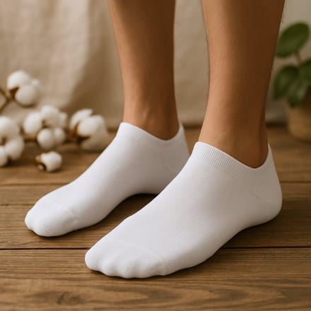 Belucci Sneakersokken – 20 Paar – Biologisch Katoen – Wit – Maat 43/46