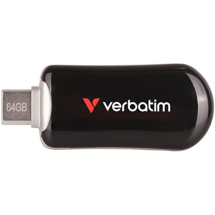 Verbatim Plectra USB-C Drive 64GB - USB-C USB-stick - 32 GB - USB 3.2 Gen 1 - 100MB/s - zwart