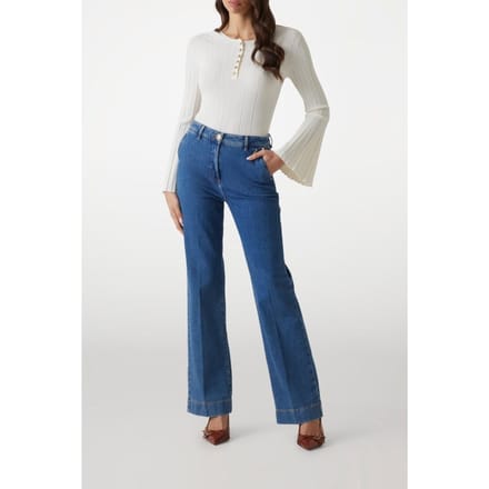 GUESS Malika Straight Deni Medium Blue Wash Maat: W24 | Straight Broeken Outlet | Dames | Blauw
