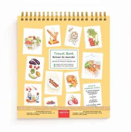 La Petite Epicerie – Retour de marché – aquarel boek – 20 kaarten