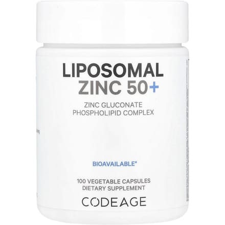 Codeage, mineraal, liposomale zink 50, 50 mg, 100 capsules
