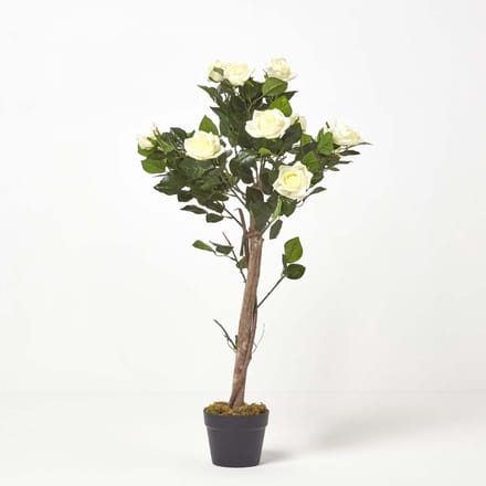 Homescapes Kunstboom Wit 'Rose Tree', 90 cm