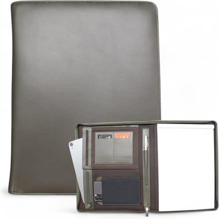 Safekeepers leren schrijfmap a4 - Schrijfmap - Documentenmap - Ipad cover - A4 - Leer - Olijf groen