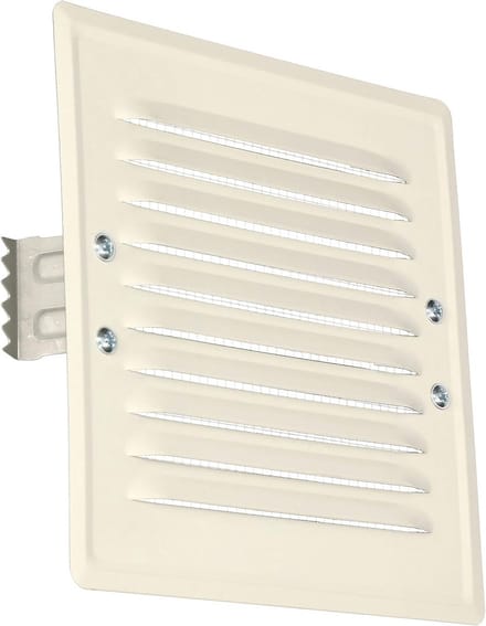 Ventilatierooster 165x165mm Buiten Metaal Wit met Insektengaas