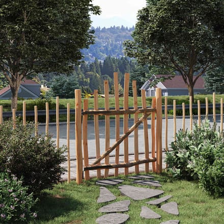 vidaXL - Gebogen - hekpoort - 100 - x - 120 - cm - Geïmpregneerd - Hazelhout - Bruin