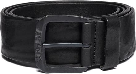 REPLAY Leren Riem Vintage Leather Belt W85 Black Zwart