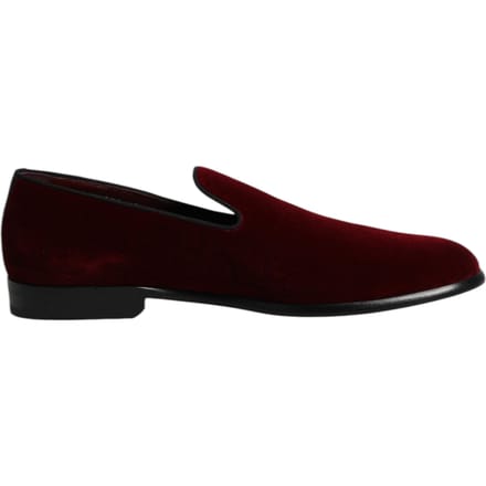 Dolce & Gabbana Rode Katoenen Fluwelen Instappers Formele Schoenen