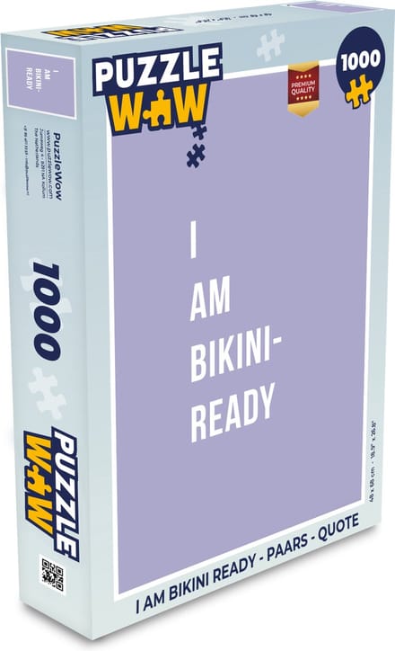Puzzel I am bikini ready - Paars - Quote - Legpuzzel - Puzzel 1000 stukjes volwassenen