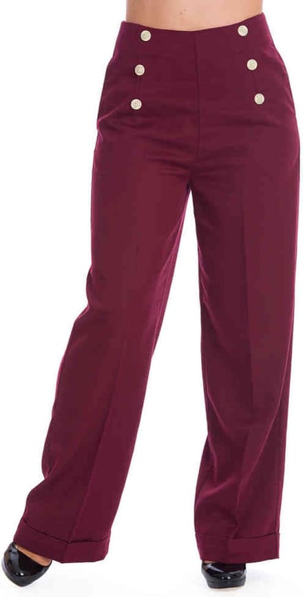 Dancing Days - ADVENTURES AHEAD Wijde broek - XL - Bordeaux rood