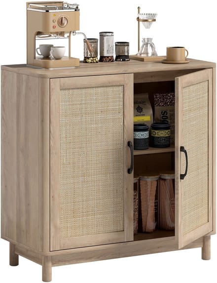 HOMCOM Dressoir - Spaanplaat - 76x35x75,5cm - Eikenhout
